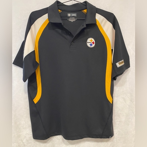 Men's Team Apparel Short Sleeve Pittsburg Steeler’s Polo, Size‎ Large